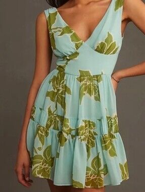 NWT | Hutch Floral V-Neck Tiered Mini Dress | Size 0 | Wedding Guest